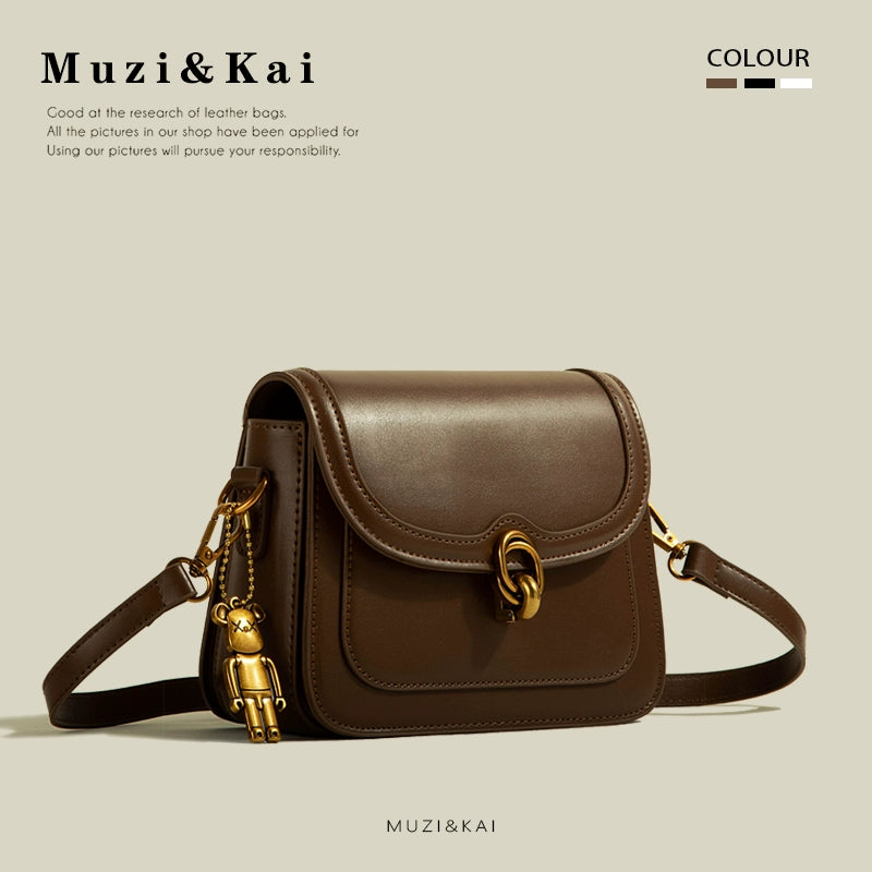 Túi xách MuziKai đơn giản, retro, chất liệu độc đáo, túi xách nữ mẫu mới 2025, dễ phối đồ, túi đeo chéo nhỏ hình vuông phù hợp đi làm