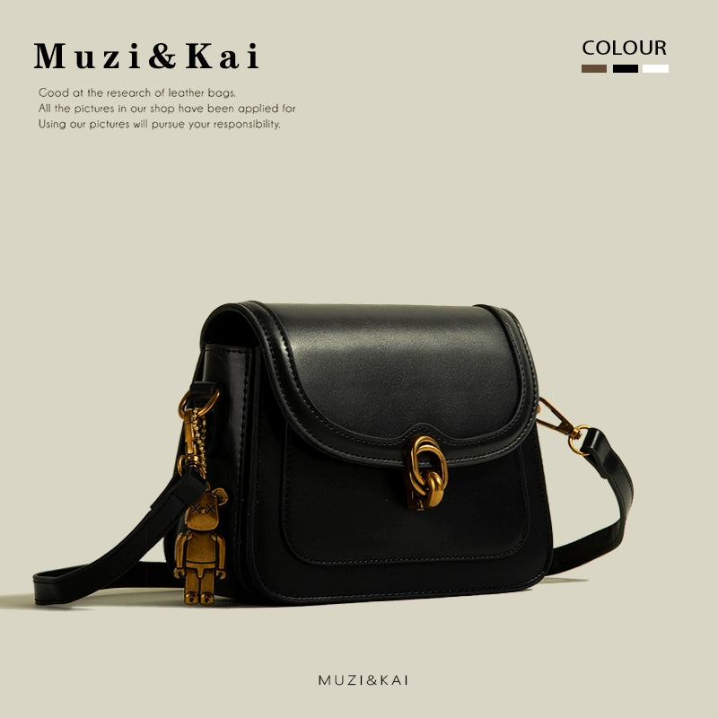 Túi xách MuziKai đơn giản, retro, chất liệu độc đáo, túi xách nữ mẫu mới 2025, dễ phối đồ, túi đeo chéo nhỏ hình vuông phù hợp đi làm