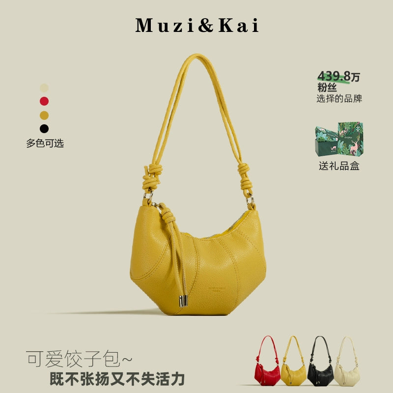 MuziKai Túi Xách Nữ Phong Cách Túi Sừng Bò, Mẫu Mới 2025 Mùa Hè, Túi Xách Nhỏ Độc Đáo, Cao Cấp, Túi Đeo Chéo Kiểu Croissant