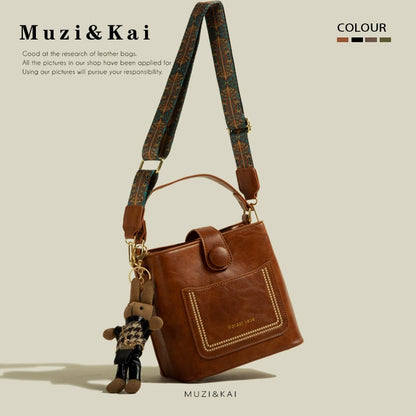 MuziKai Túi Xách Phong Cách Vintage Mùa Xuân, Túi Xách Nhỏ Độc Đáo 2025, Thiết Kế Thời Trang, Túi Xách Đeo Chéo Kiểu Xô