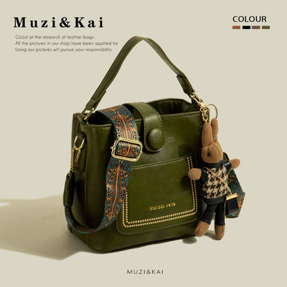 MuziKai Túi Xách Phong Cách Vintage Mùa Xuân, Túi Xách Nhỏ Độc Đáo 2025, Thiết Kế Thời Trang, Túi Xách Đeo Chéo Kiểu Xô