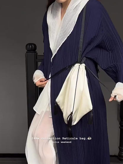 Lilis Weekend - Túi Xách Nữ Phong Cách Pháp Reticule, Thiết Kế Độc Quyền, Túi Xách Đèn Lồng Trung Cổ, Có Tua Rua